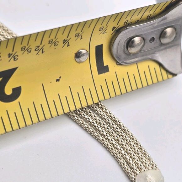 Vintage Bracelet Sterling Silver 925 Multichain Knot Italy 7" Length 6g - Picture 8 of 9